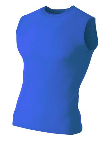 A4 Youth 5 oz. 80% polyester, 20% spandex Compression Muscle Sleeveless T-Shirt