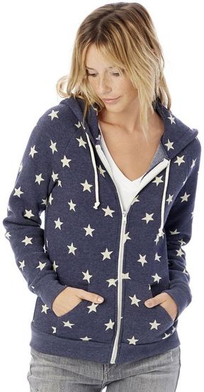 Alternative Ladies' Adrian 6.5 oz Eco-Fleece Hoodie Full Zip Sweatshirt