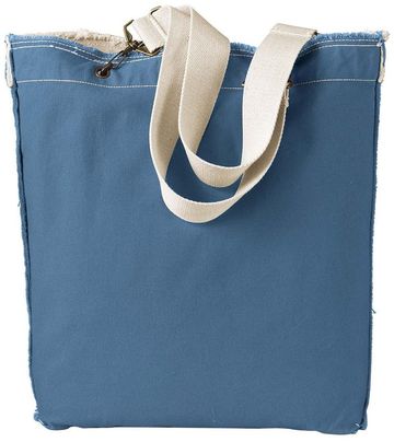 Authentic Pigment 14oz Cotton Direct-Dyed Raw-Edge Tote Bag 13" H x 14" W x 3.5" D