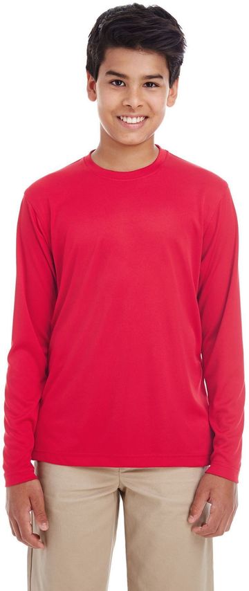 UltraClub Youth Cool & Dry Performance Long-Sleeve T-shirt