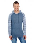 Burnside Adult Raglan Sleeve Striped Jersey Hooded T-Shirt