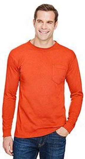 Bayside Unisex Union-Made Long-Sleeve Pocket Crew T-Shirt