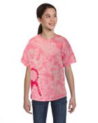 Tie-Dye Youth Pink Ribbon T-Shirt