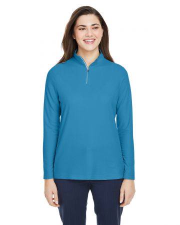 Core 365 Ladies' Fusion ChromaSoft™ 6-ounce 100% Polyester Moisture Wicking Performance Pique Quarter-Zip Jacket