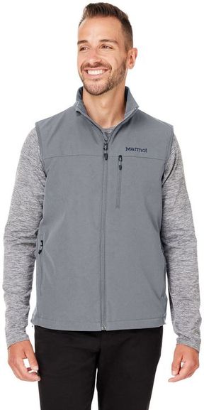 Marmot Men's Tempo Softshell 6.8 oz 97% Polyester, 3% Elastane Stretch Vest With Pockets