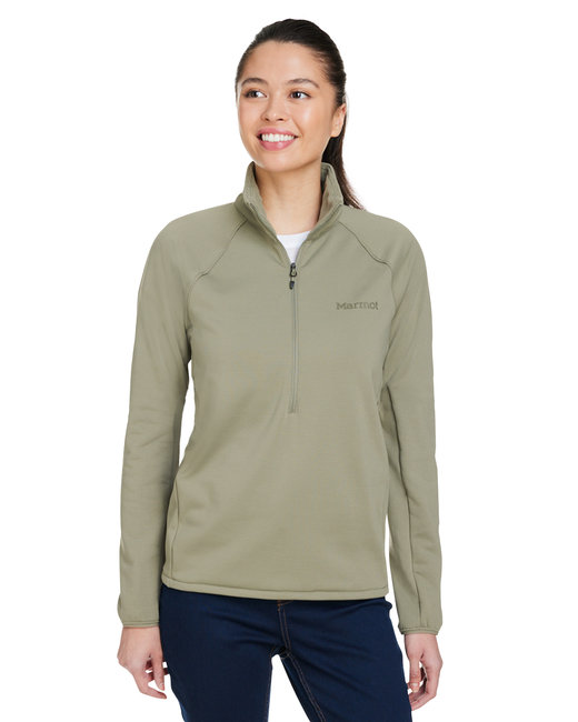 Marmot Ladies Leconte Fleece 92% Recycled Polyester, 8% Elastane Half-Zip Pullover Jacket With Pockets