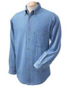 Harriton Men's Tall 6.5-ounce. Long-Sleeve Denim Shirt