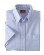 Harriton Men's Short-Sleeve Oxford with Stain-Release