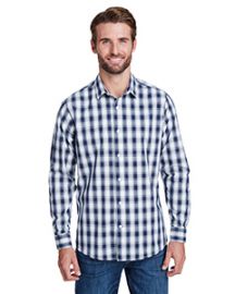 Artisan Collection by Reprime Men's Mulligan Check Long-Sleeve Cotton Shirt