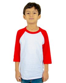 Shaka Wear Youth 6-ounce., 3/4-Sleeve Raglan