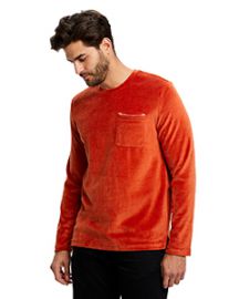 US Blanks Unisex Velour Long Sleeve Pocket T-Shirt