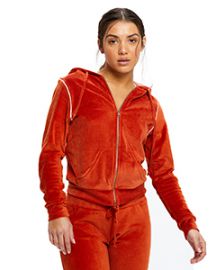 US Blanks Ladies' Velour Full-Zip Hoodie