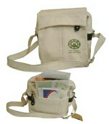 Organic Canvas Messenger Bag -- 7" x 9" x 3"