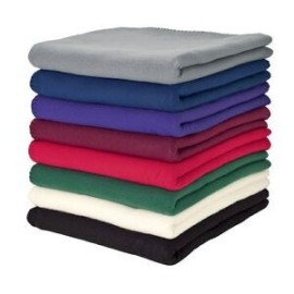 The Faircrest Fleece Blanket w/ Color Matching Whipstitch Edging - 50" W x 60" H x 1/8" D