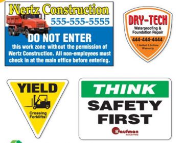 Durable Square Cornered Rectangle Polyethylene Sign Printed on 1 side in 1 color - 24"x 18"