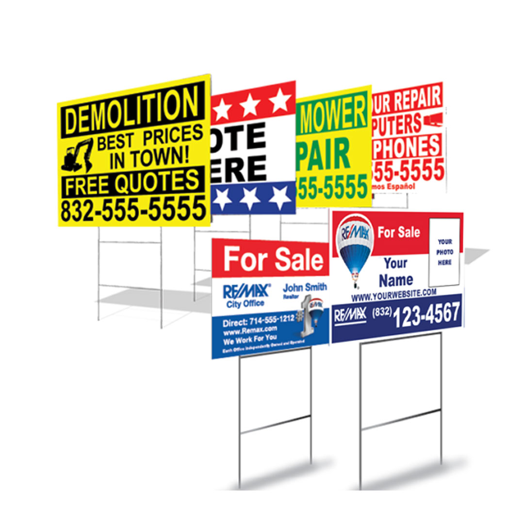 Economy Corrugated Plastic Sign Printed With 1 Color 2 Sides 24"x18"