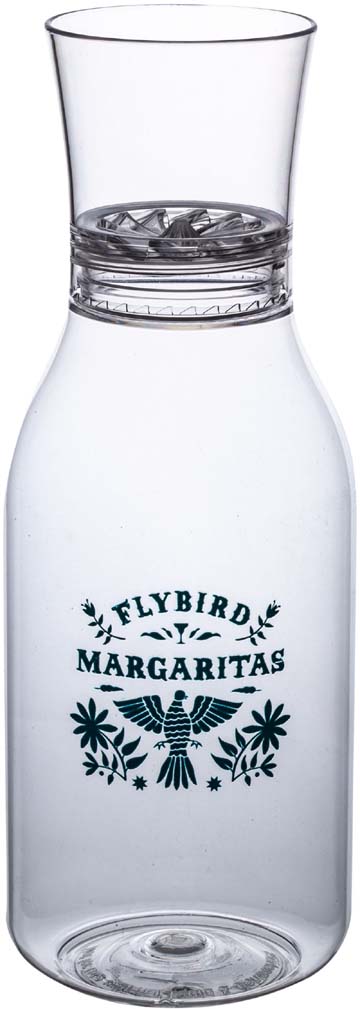 The 32oz Recycled PET Carafe With An Aerator Lid - Full Color Print -  3.6" L x 10" H